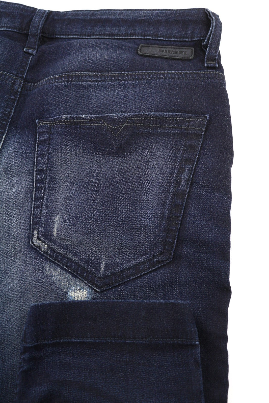 DIESEL Eazee-NE 0662K Women's Jeans W25 Blue Jogg Sweat Boyfriend Crop Fit