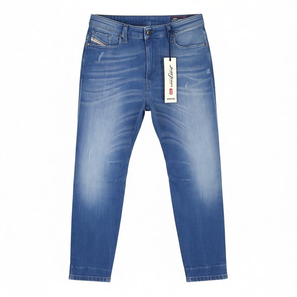 DIESEL Eazee-NE 0837T Women's Jeans W25 Blue Jogg Sweat Boyfriend Crop Style