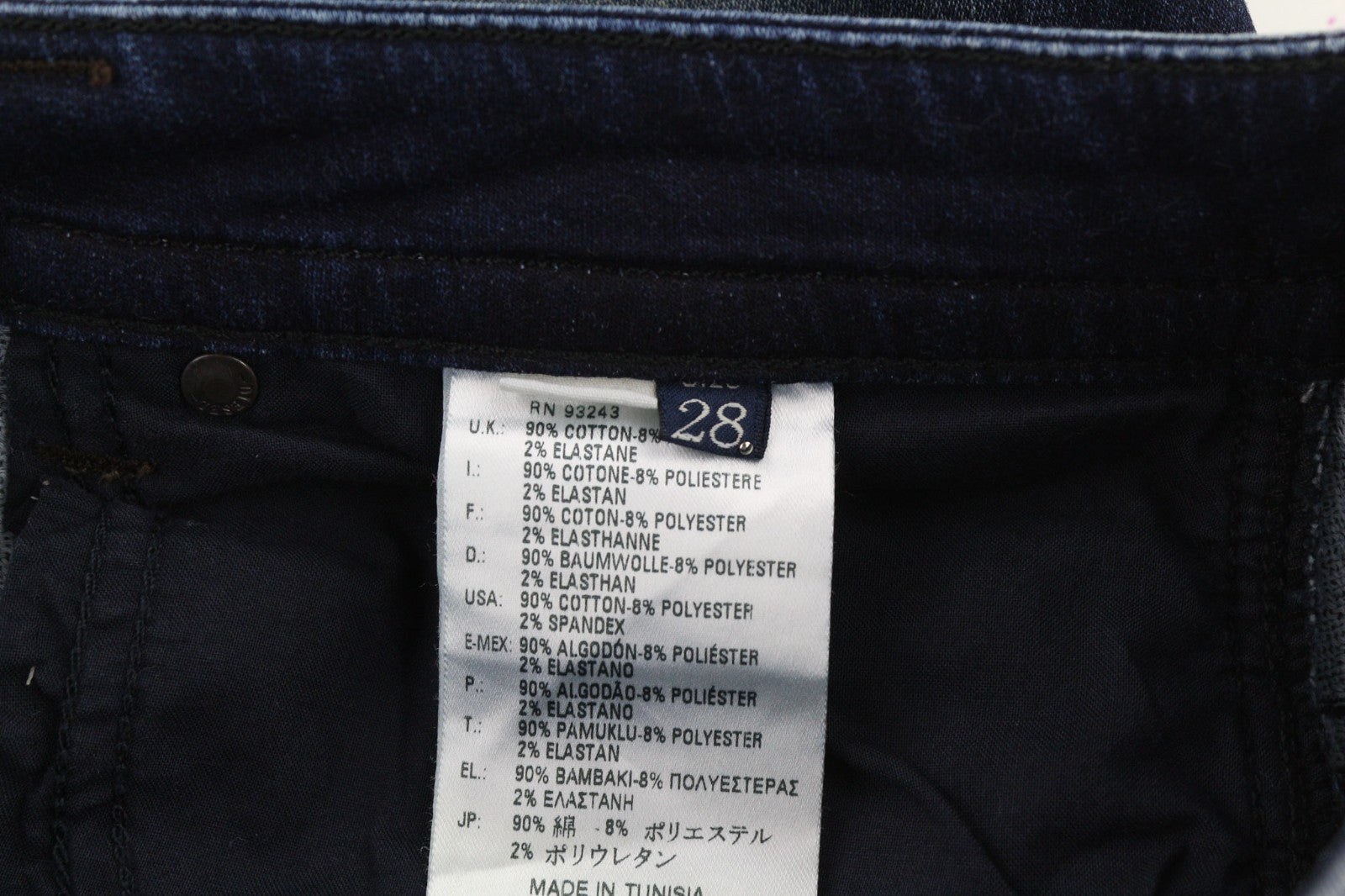 DIESEL Thavar-NE 0607U Men's Jeans W28 Blue Jogg Sweat Slim Ripped Washed