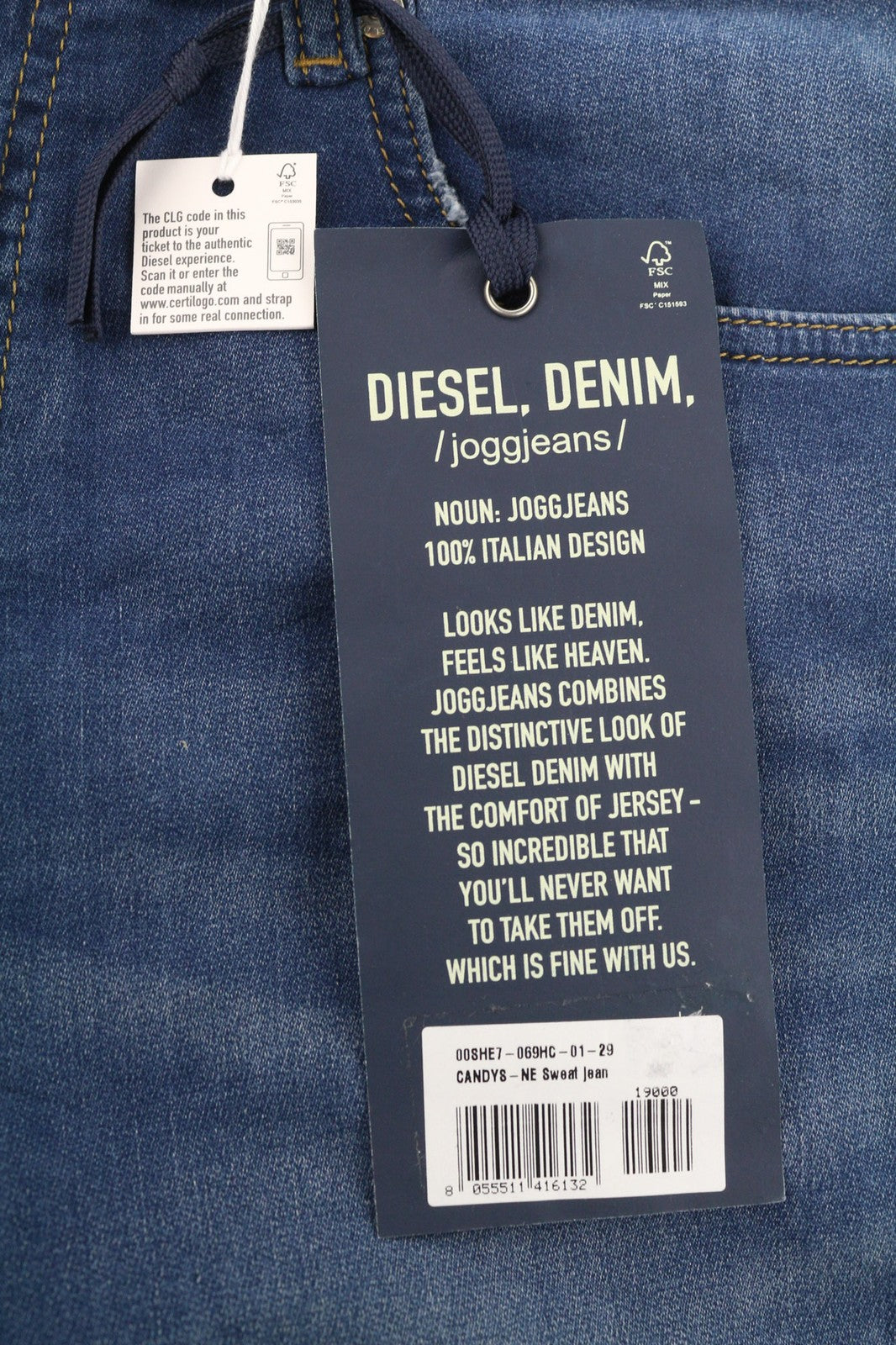 DIESEL Candys Jogg 069HC Women's Jeans W29 Blue Relaxed Sweat Boyfriend Fit