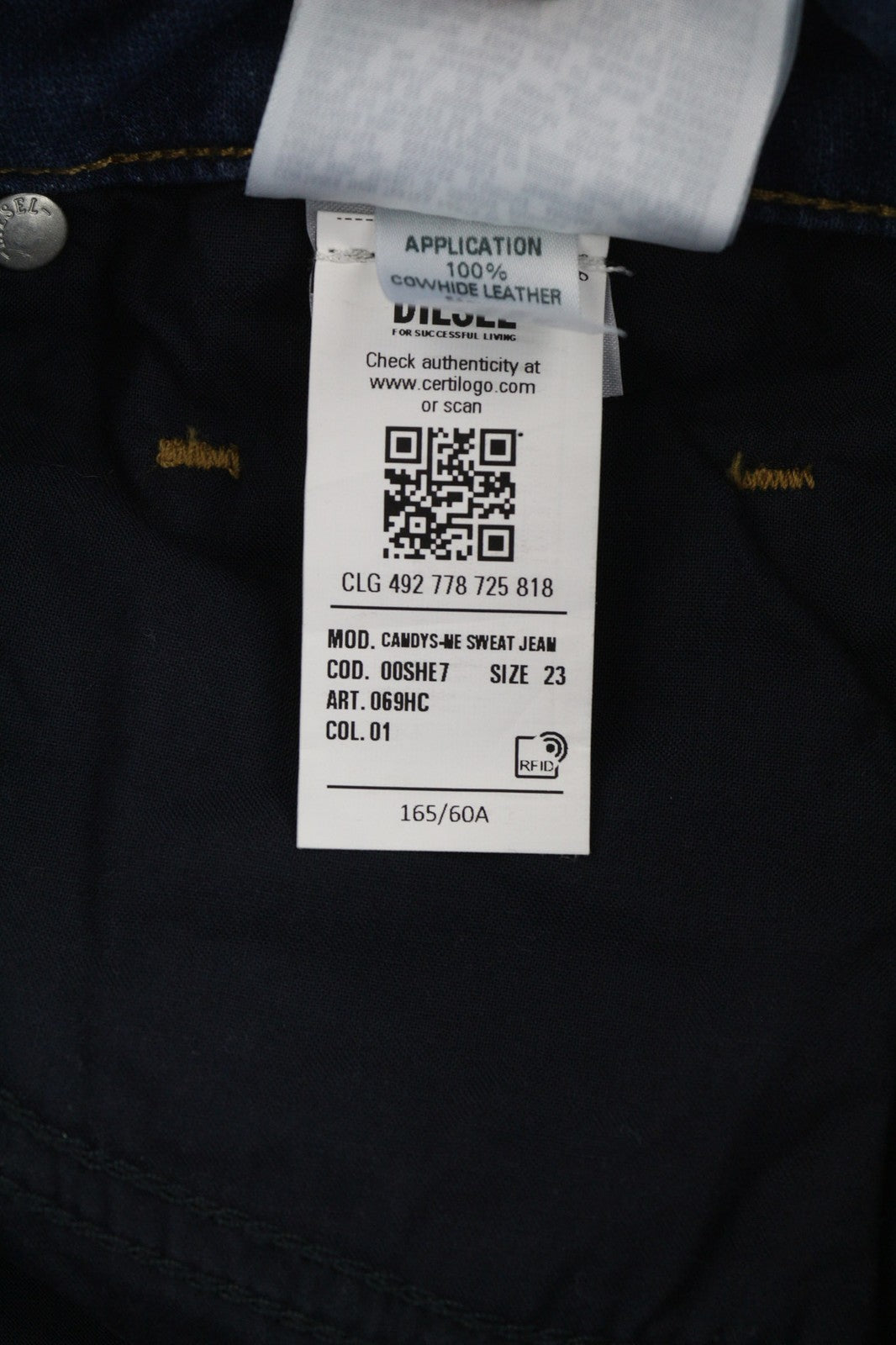 DIESEL Candys Jogg 069HC Women's Jeans W23 Blue Sweat Jogg Relaxed Boyfriend