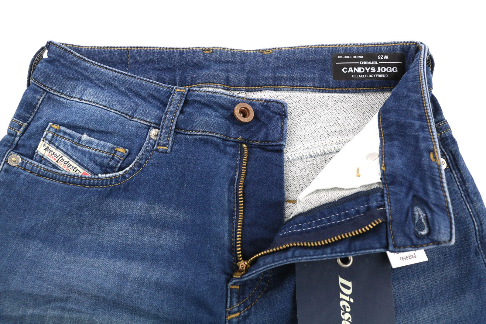 DIESEL Candys Jogg 069HC Women's Jeans W23 Blue Sweat Jogg Relaxed Boyfriend