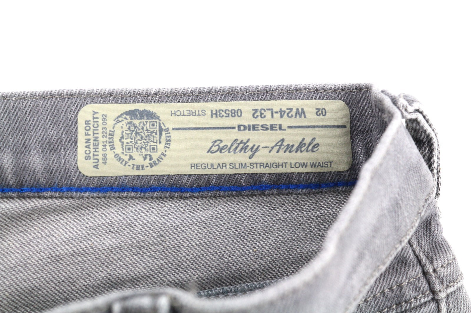 DIESEL Belthy-Ankle 0853H Women's Jeans W24/L32 Grey Slim Straight Washed