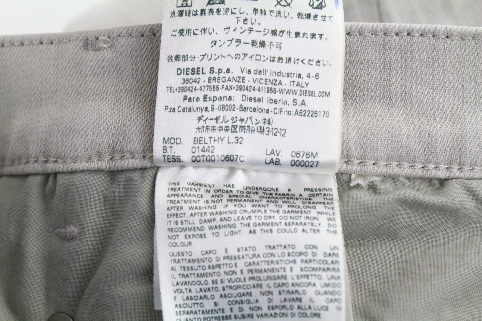 DIESEL D.N.A. Belthy 0676M Women's Jeans W27/L32 Grey Slim Straight RRP180