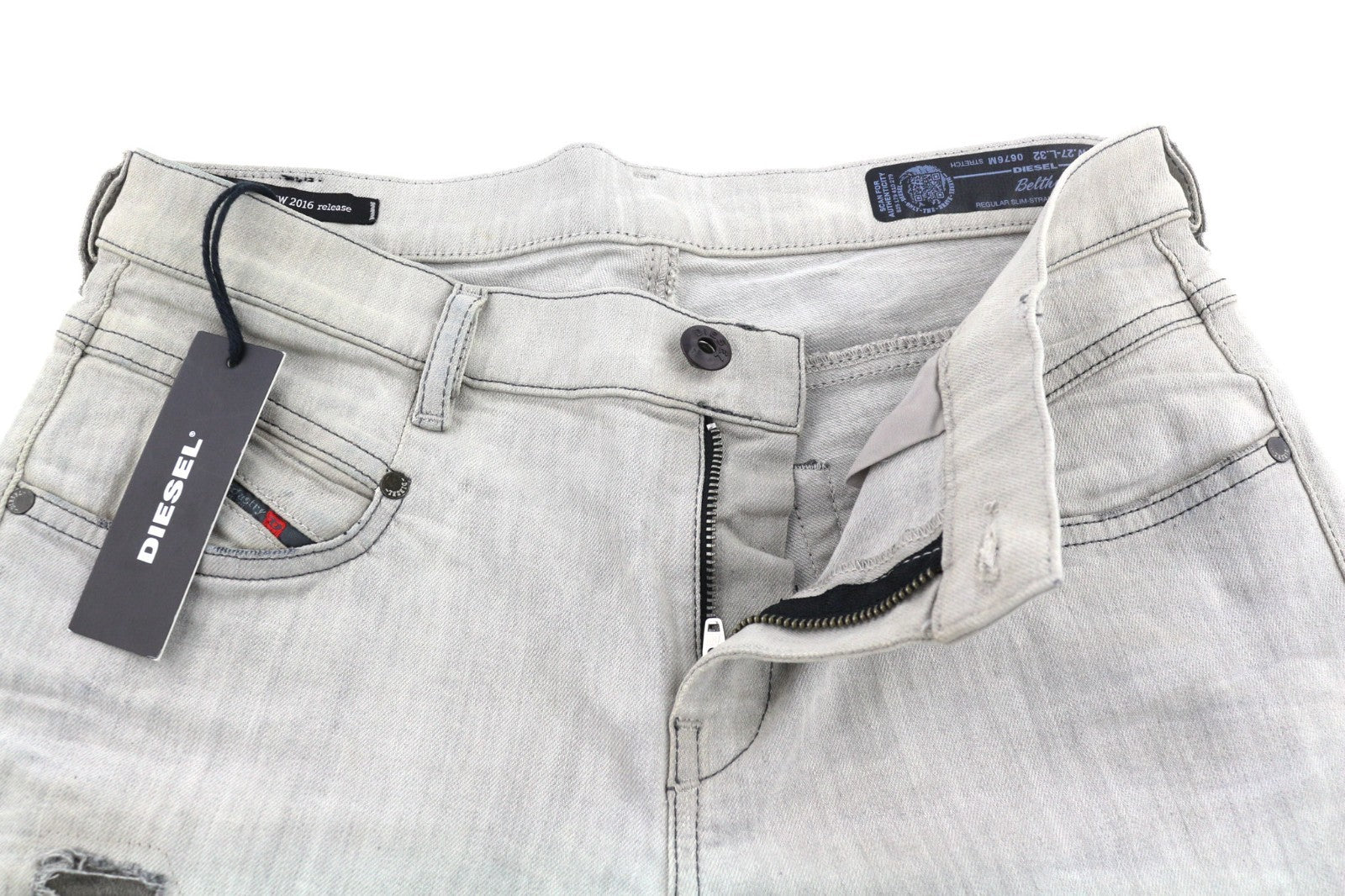 DIESEL D.N.A. Belthy 0676M Women's Jeans W27/L32 Grey Slim Straight RRP180