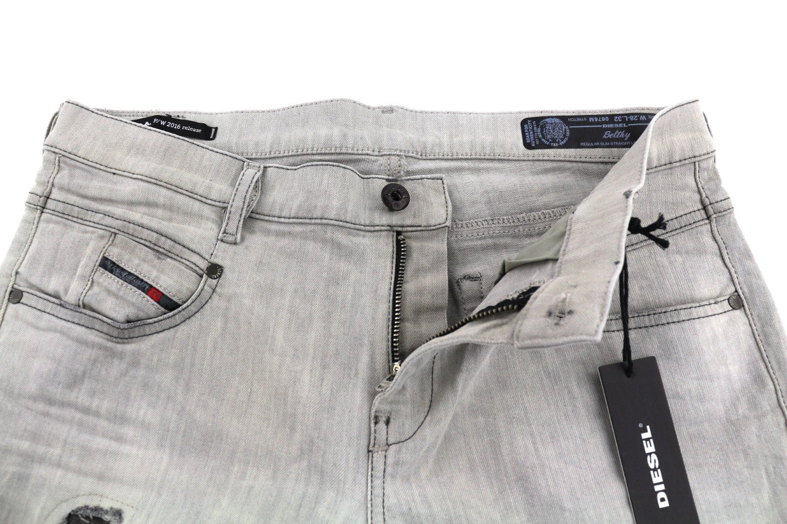 DIESEL D.N.A. Belthy 0676M Women's Jeans W28/L32 Grey Slim Straight RRP180