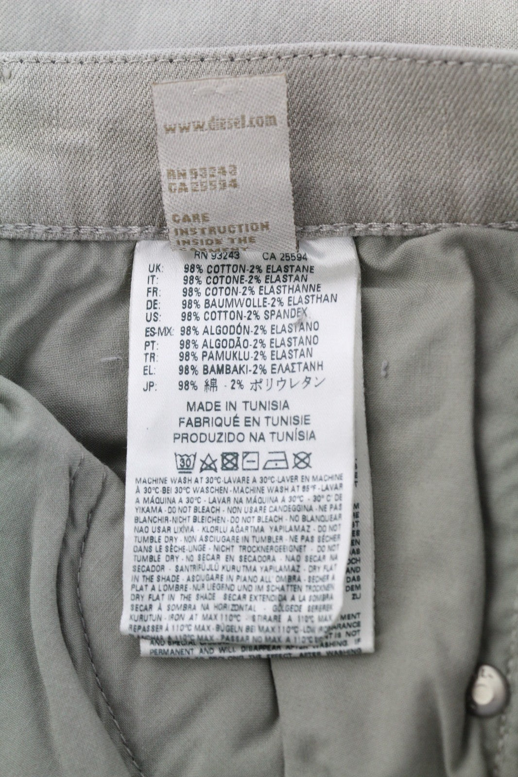 DIESEL D.N.A. Belthy 0676M Women's Jeans W28/L32 Grey Straight Slim RRP180