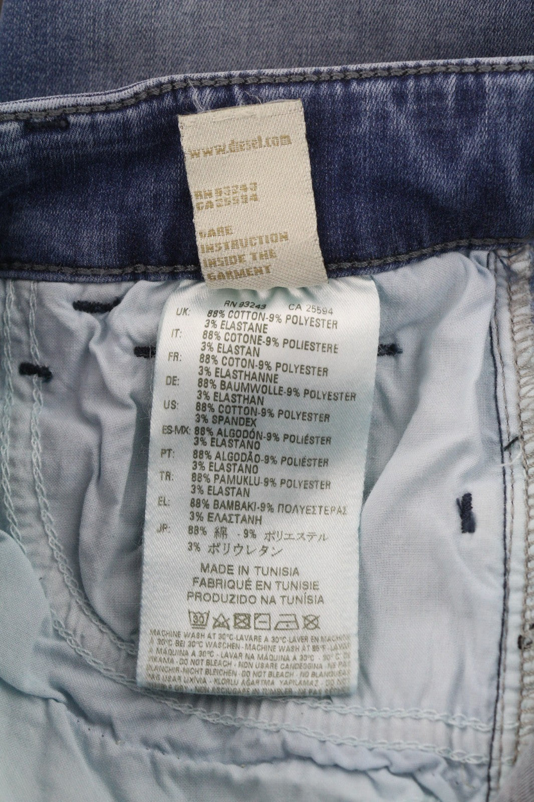 DIESEL Slandy 0681P Women's Jeans W26/L32 Blue Super Slim Skinny Stretch Fit