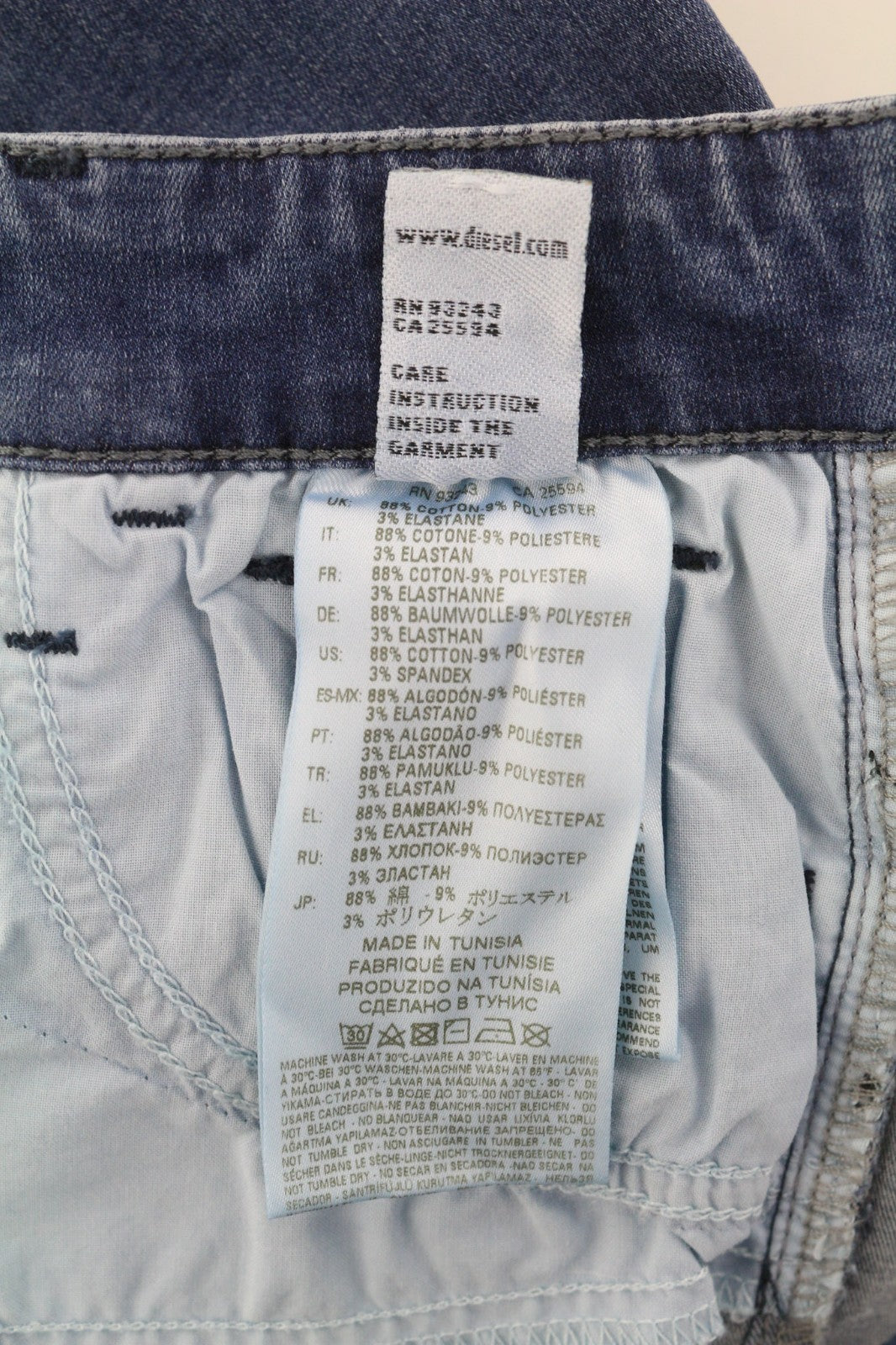 DIESEL Slandy 0681P Women's Jeans W26/L30 Blue Super Slim Skinny Stretch Wash