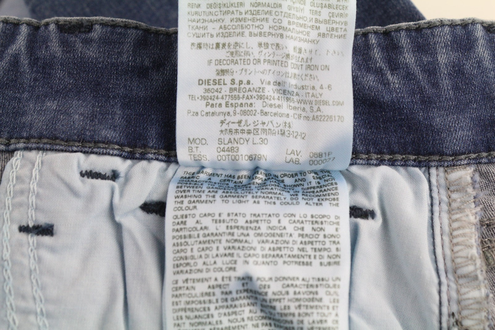 DIESEL Slandy 0681P Women's Jeans W26/L30 Blue Super Slim Skinny Stretch Wash