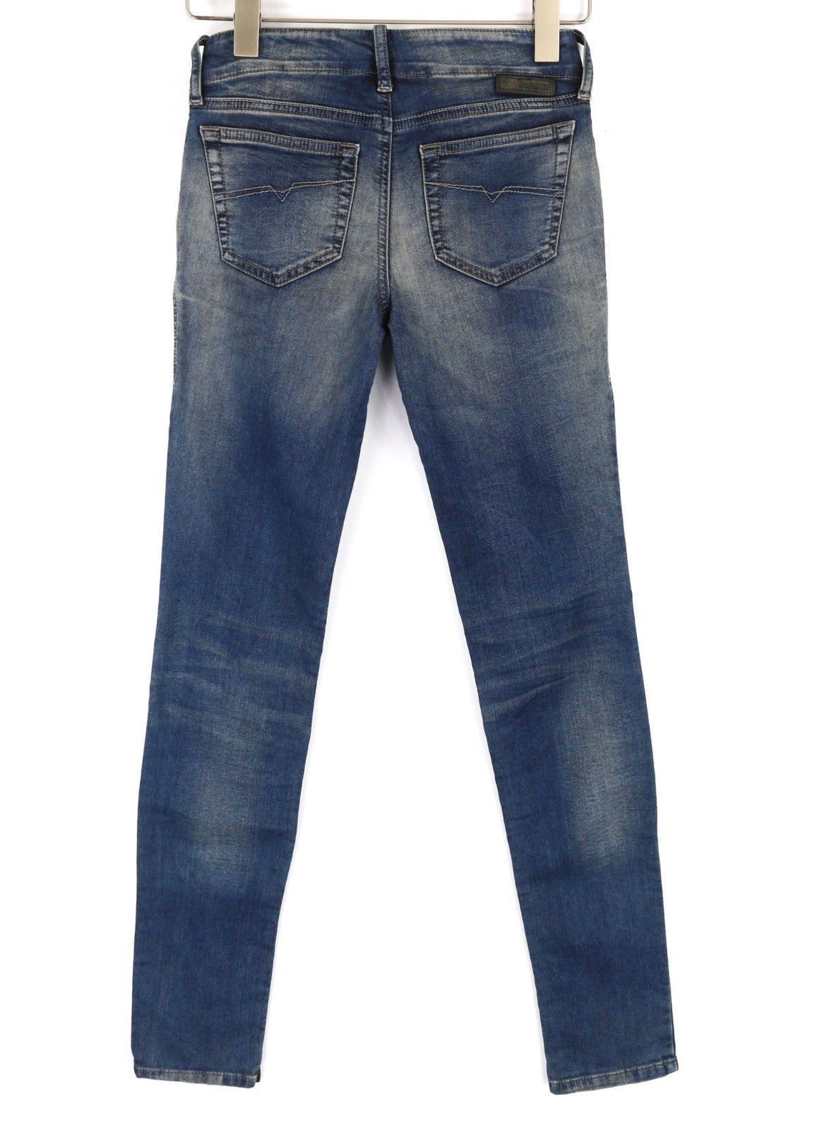 DIESEL Grupee-NE 0603L Women's Jeans W25 Blue Jogg Sweat Super Slim Stretch