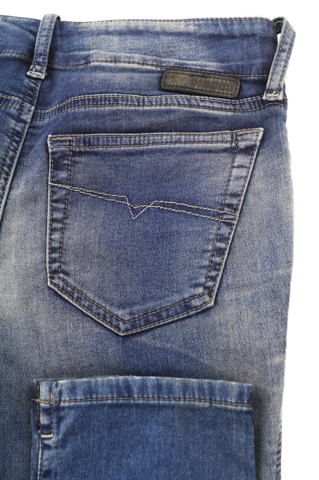 DIESEL Grupee-NE 0603L Women's Jeans W25 Blue Jogg Sweat Super Slim Stretch