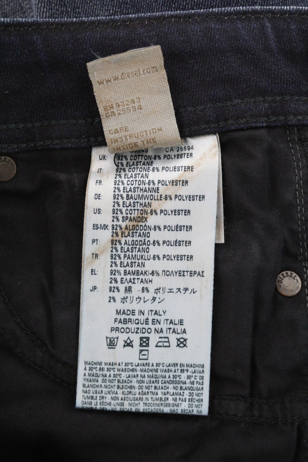 DIESEL D.N.A. Reen 0844T Women's Jeans W24/L30 Dark Blue Regular Straight Fit