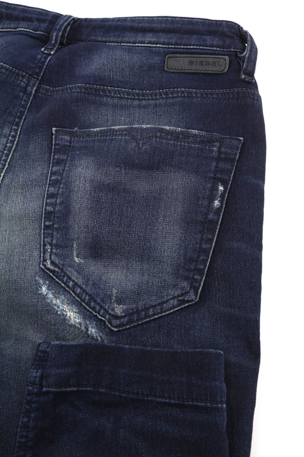 DIESEL Eazee-NE 0662K Women's Jeans W25 Blue Jogg Sweat Boyfriend Crop Style