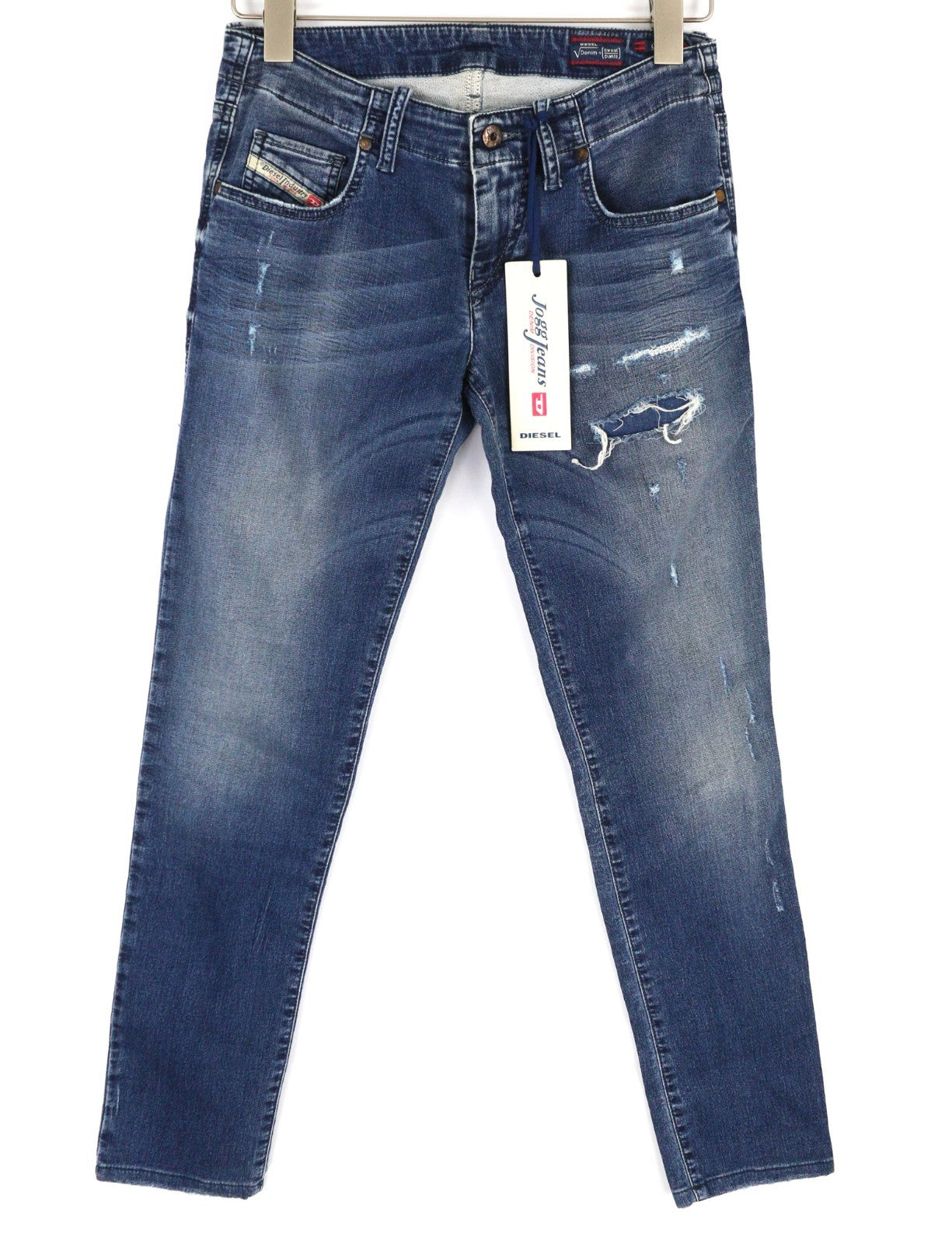 DIESEL Grupee-NE 0662L Women's Jeans W27 Blue Jogg Sweat Super Slim Skinny