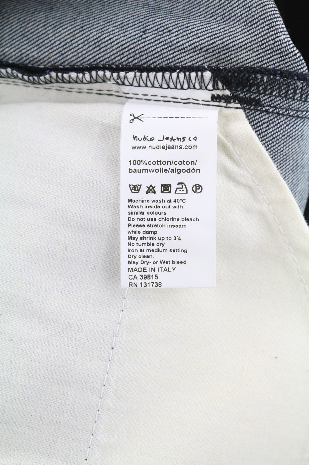 NUDIE JEANS Thin Finn Men's W29/L32 Light Natural Used Zip Fly Dark Blue Denim