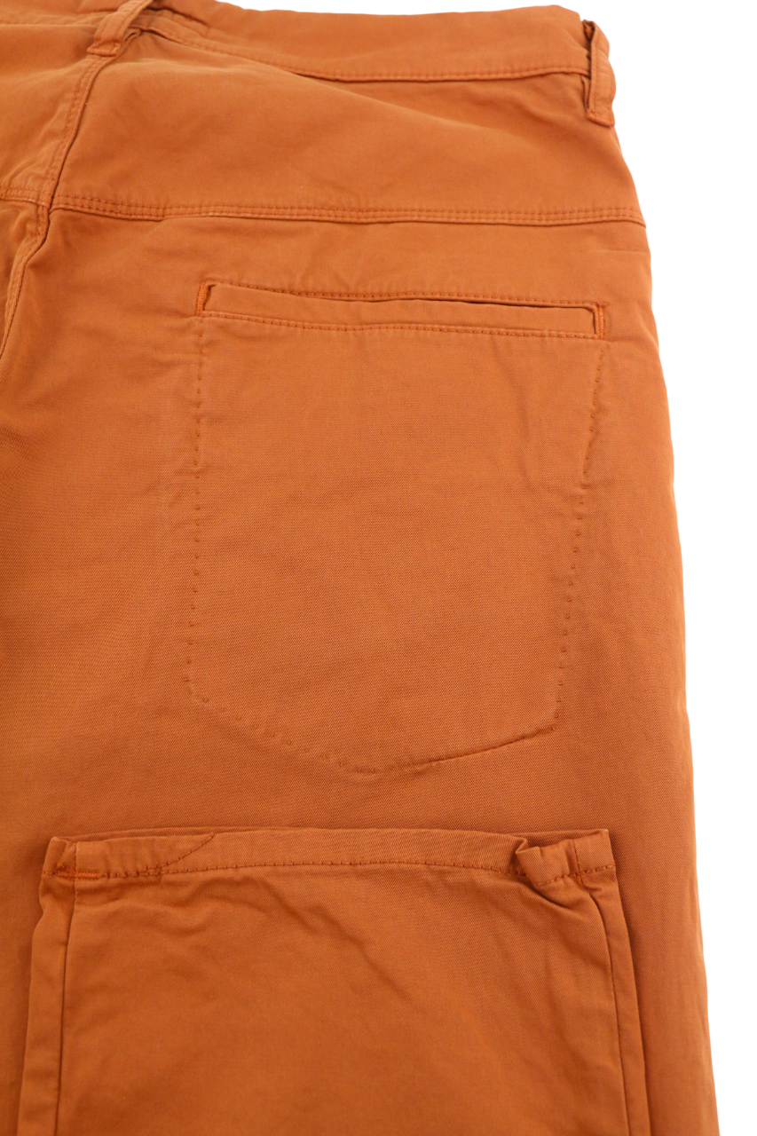 NUDIE JEANS Khaki Slim Men's W33/L32 Warm Orange Organic Chino Zip Fly Logo