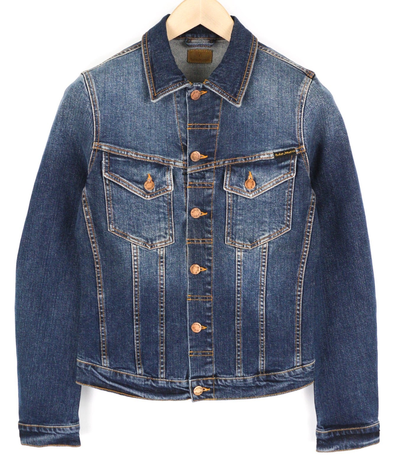 NUDIE JEANS Perry Men's Jacket XS Excellent Organic Blue Washed Denim