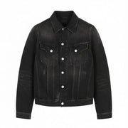 NUDIE JEANS Billy Men's Jacket S Black Lotus Organic Polo Button Washed Denim
