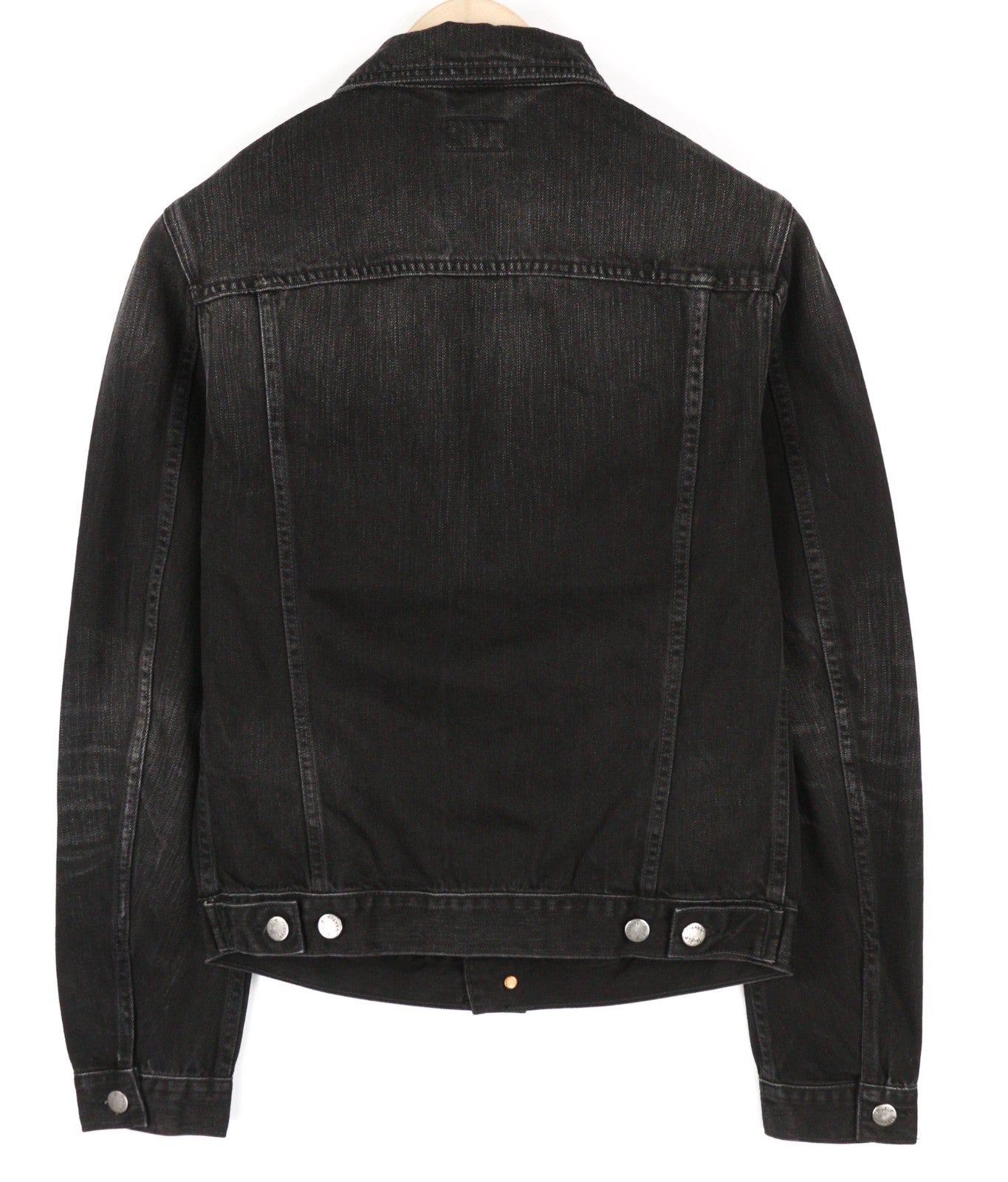 NUDIE JEANS Billy Men's Jacket S Black Lotus Organic Polo Button Washed Denim