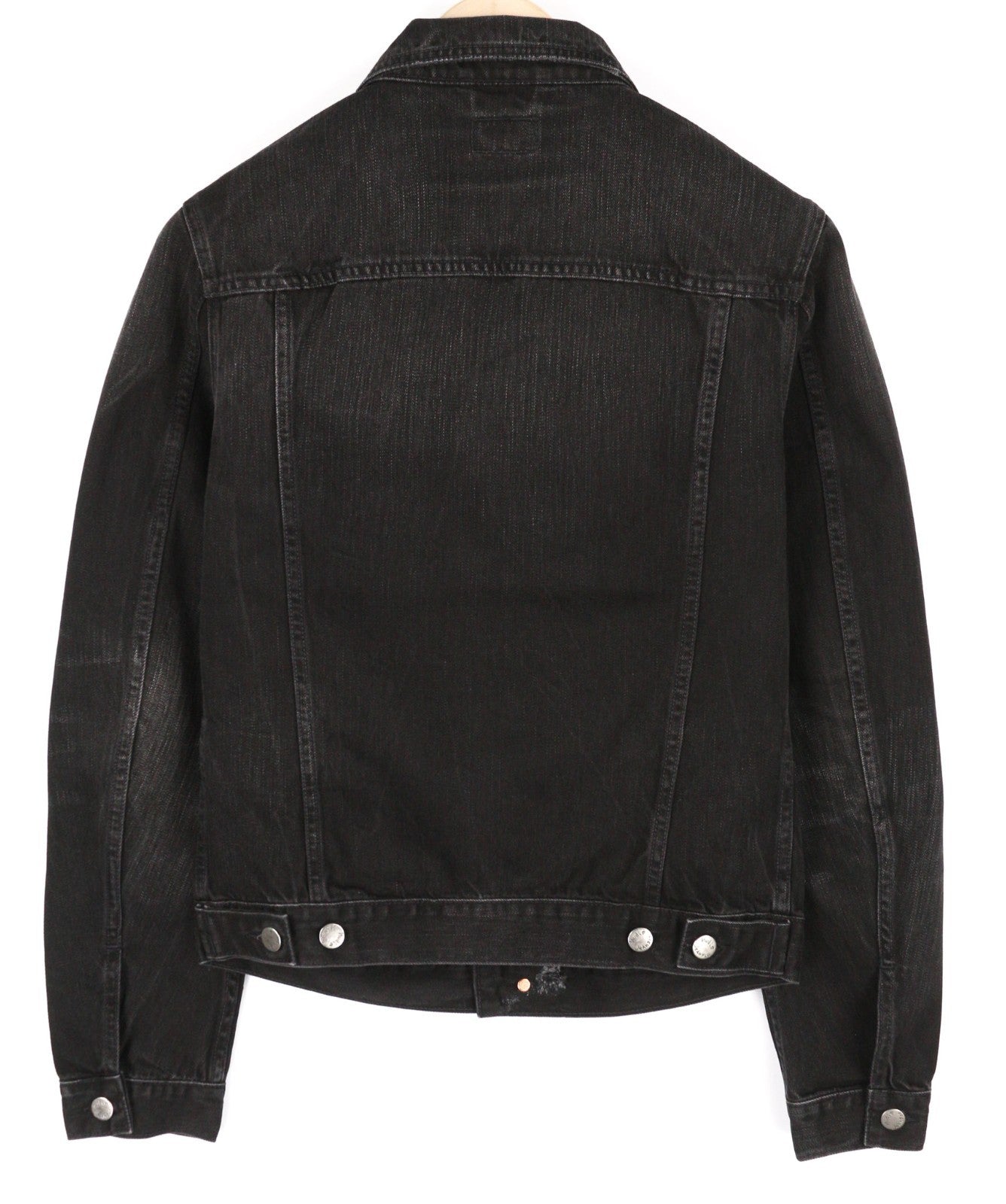 NUDIE JEANS Billy Men's Jacket S Black Lotus Organic Washed Polo Collar Denim