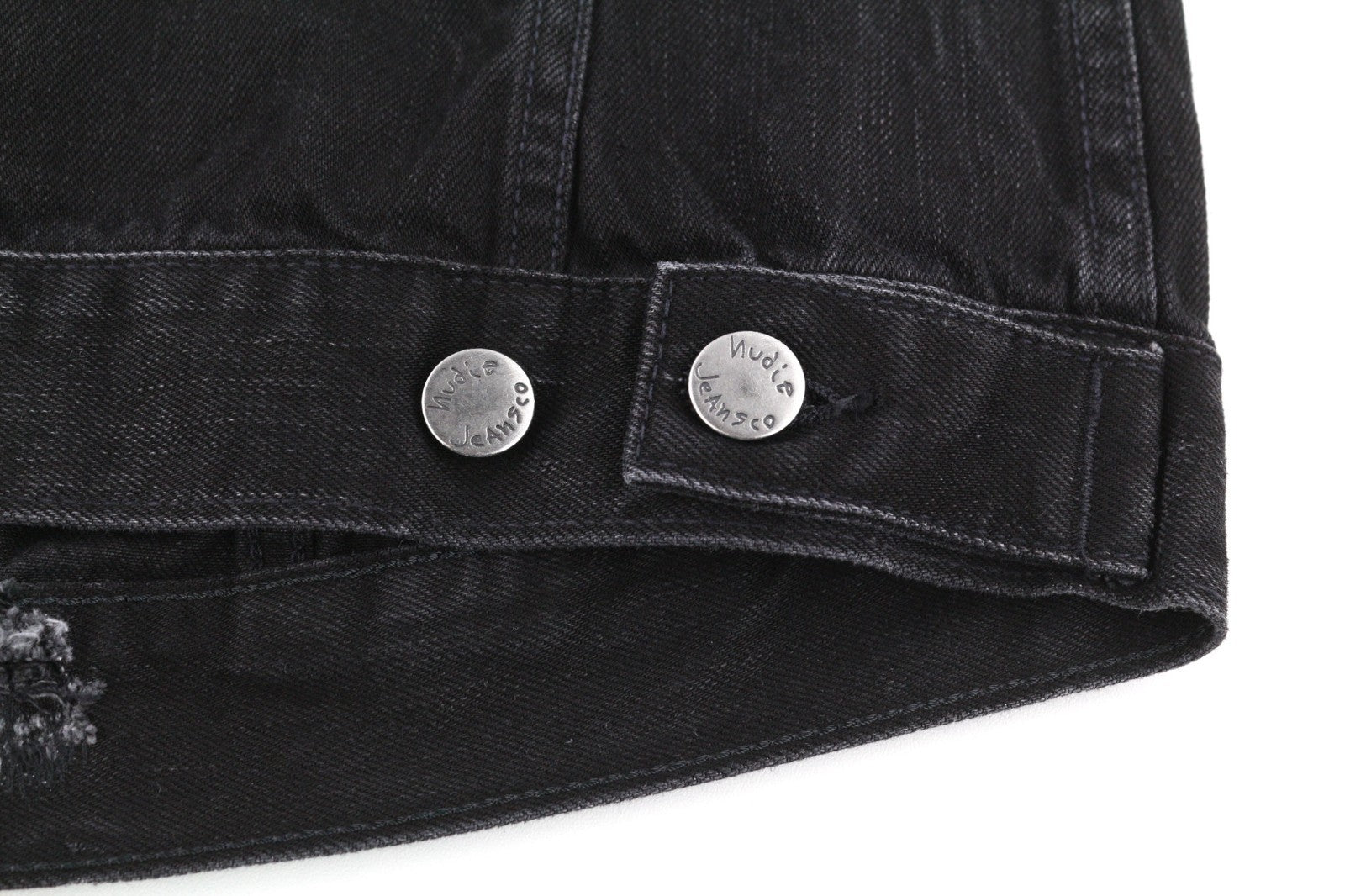 NUDIE JEANS Billy Men's Jacket S Black Lotus Organic Washed Polo Collar Denim