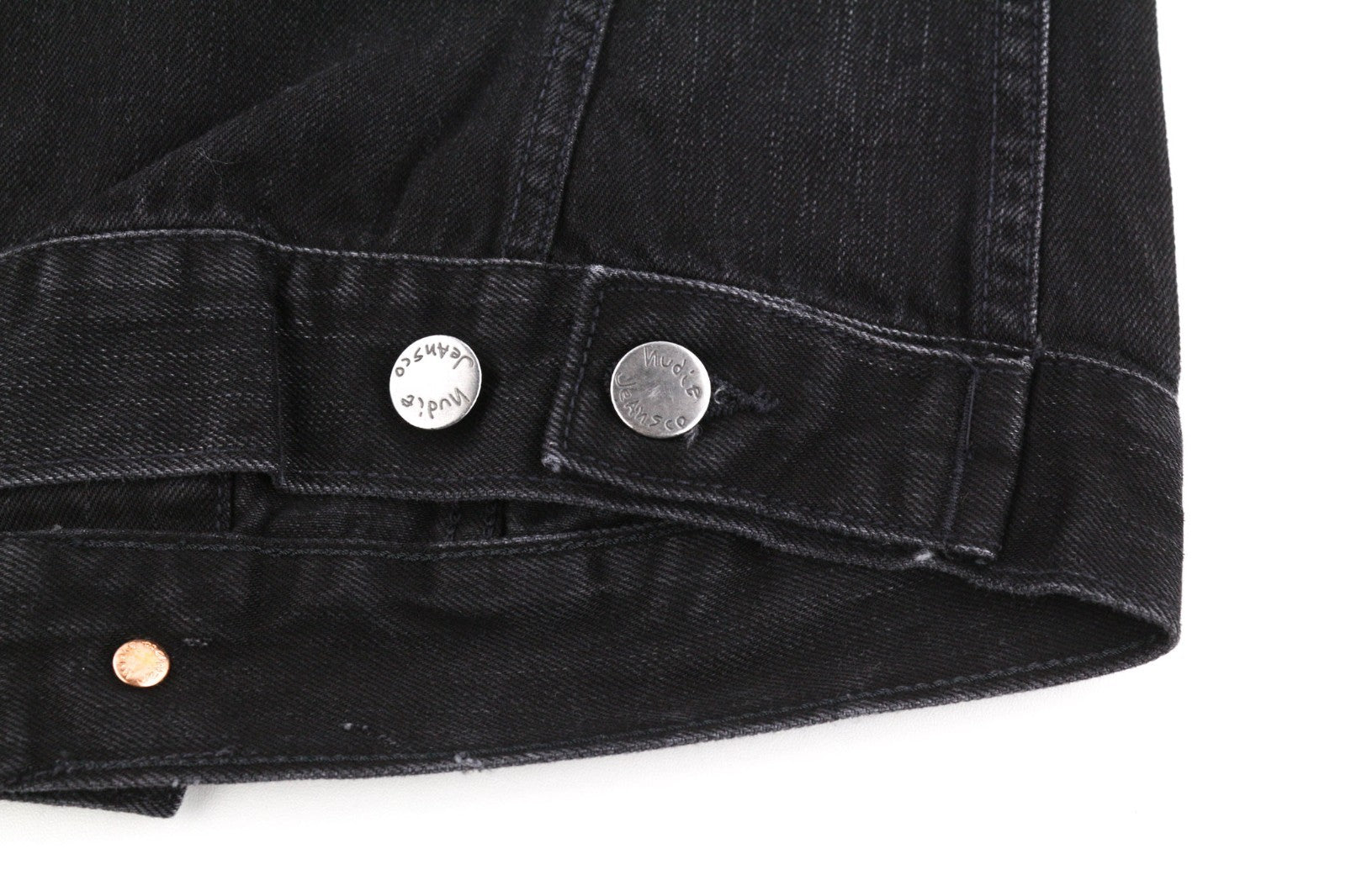 NUDIE JEANS Billy Men's Jacket XS Black Lotus Organic Washed Polo Denim