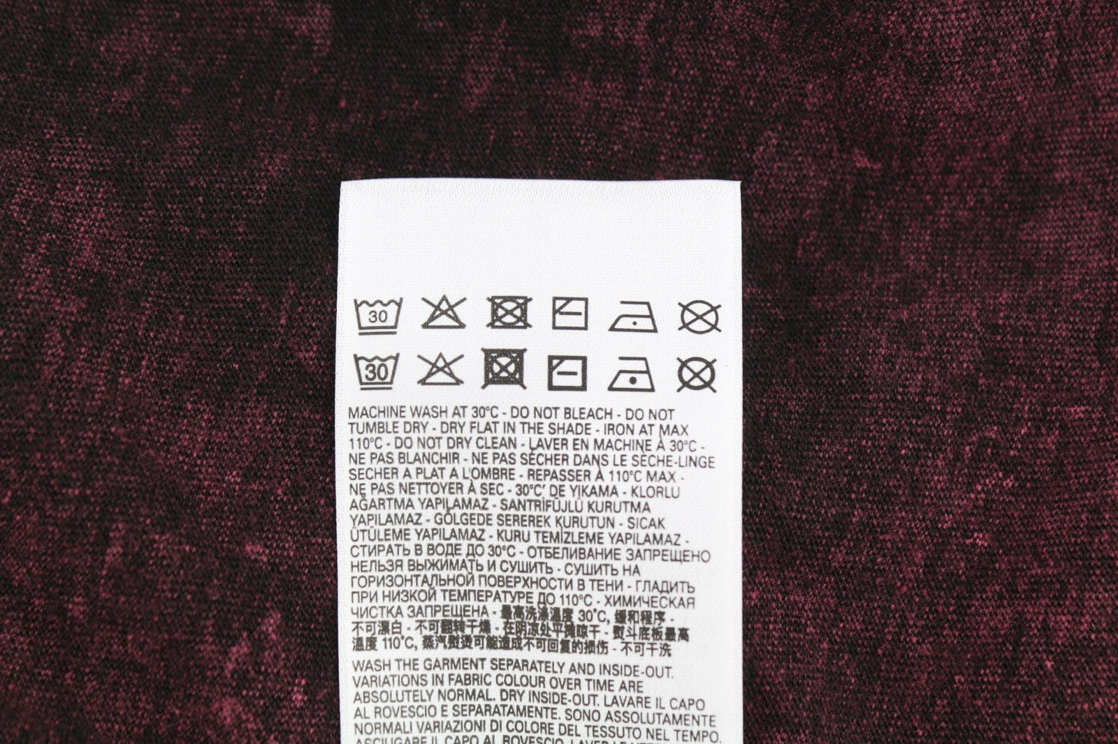 DIESEL T-Reg-E4 Women's T-Shirt M Burgundy Crew Short Sleeve Faded RRP125