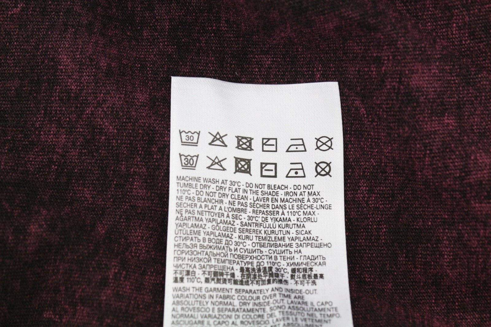 DIESEL T-Reg-E4 Women's T-Shirt L Burgundy Crew Collar Short Sleeve RRP125