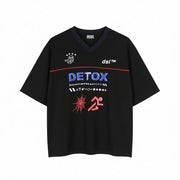 DIESEL T-Delphivy-Slits Men T-Shirt S Black Oversize V-Neck Short Sleeve RRP100