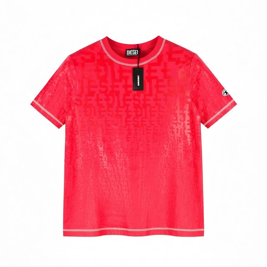 DIESEL T-Reg-Mon Women's T-Shirt S Purple Crew Short Sleeve Shimmer RRP125