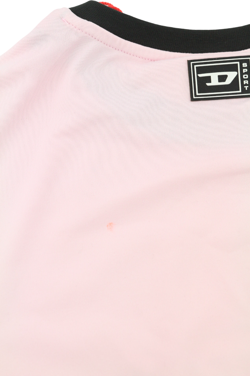 DIESEL Awtee-Boursty-WT1 Women's T-Shirt M Pink Cropped Crew Short Sleeve