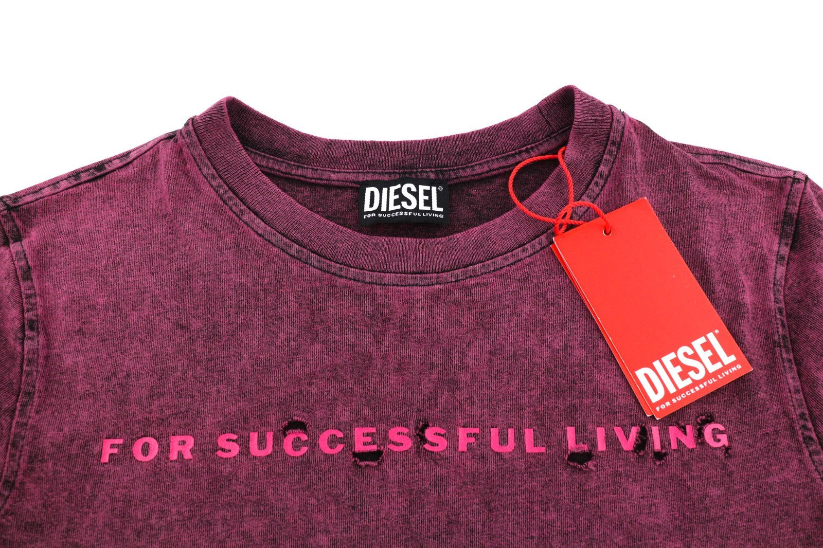 DIESEL T-Reg-E4 Women's T-Shirt M Black Crew Collar Short Sleeve Washed RRP125