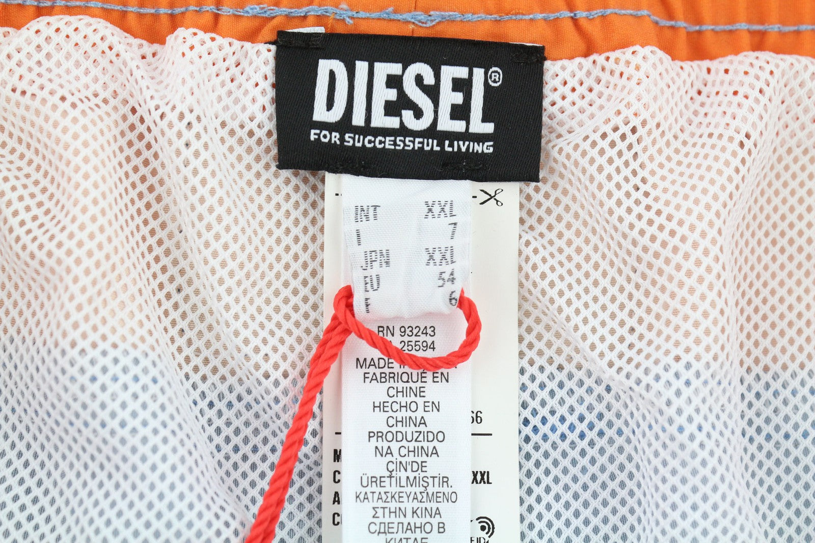 DIESEL BMBX-Wave-YK Men's Swimwear 2XL Beach Boxer Elastic Waist Mesh Lining