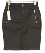 DIESEL De-Frank Women's Skirt W27 Black Mini Fitted Zip Pockets Embroidery