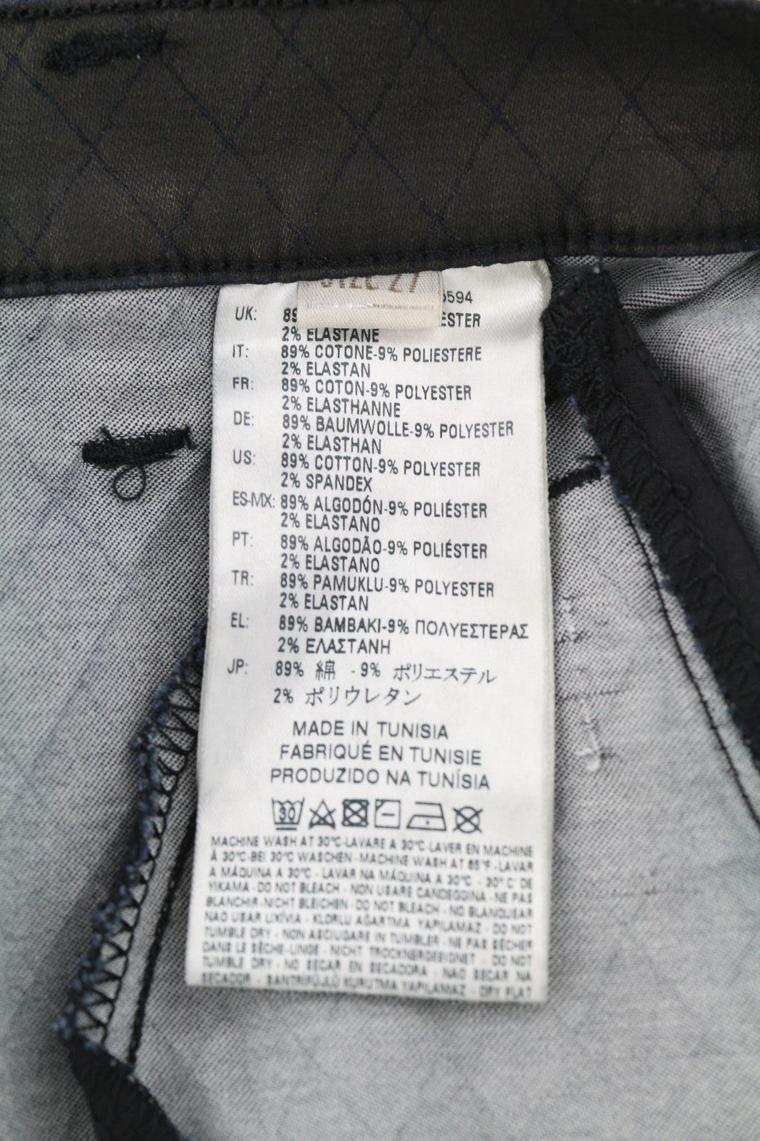 DIESEL De-Frank Women's Skirt W27 Black Mini Fitted Zip Pockets Embroidery