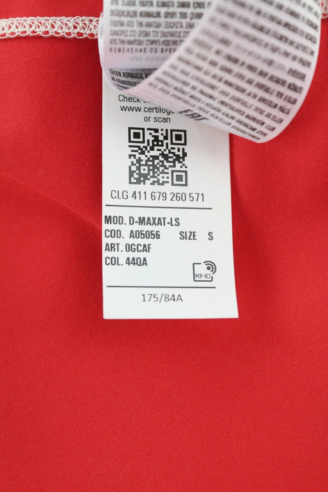 DIESEL D-Maxat-LS Women's Dress S Red Long Sleeve Fitted Mini Crew RRP175