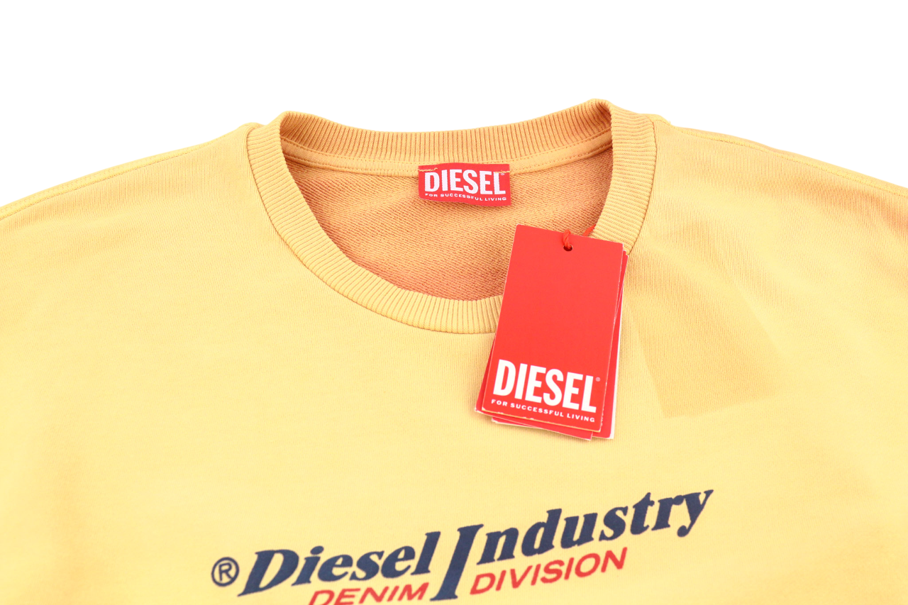 DIESEL D-Robbie-Ind Women's Dress XS Long Sleeve Mini Crew Collar Front Logo