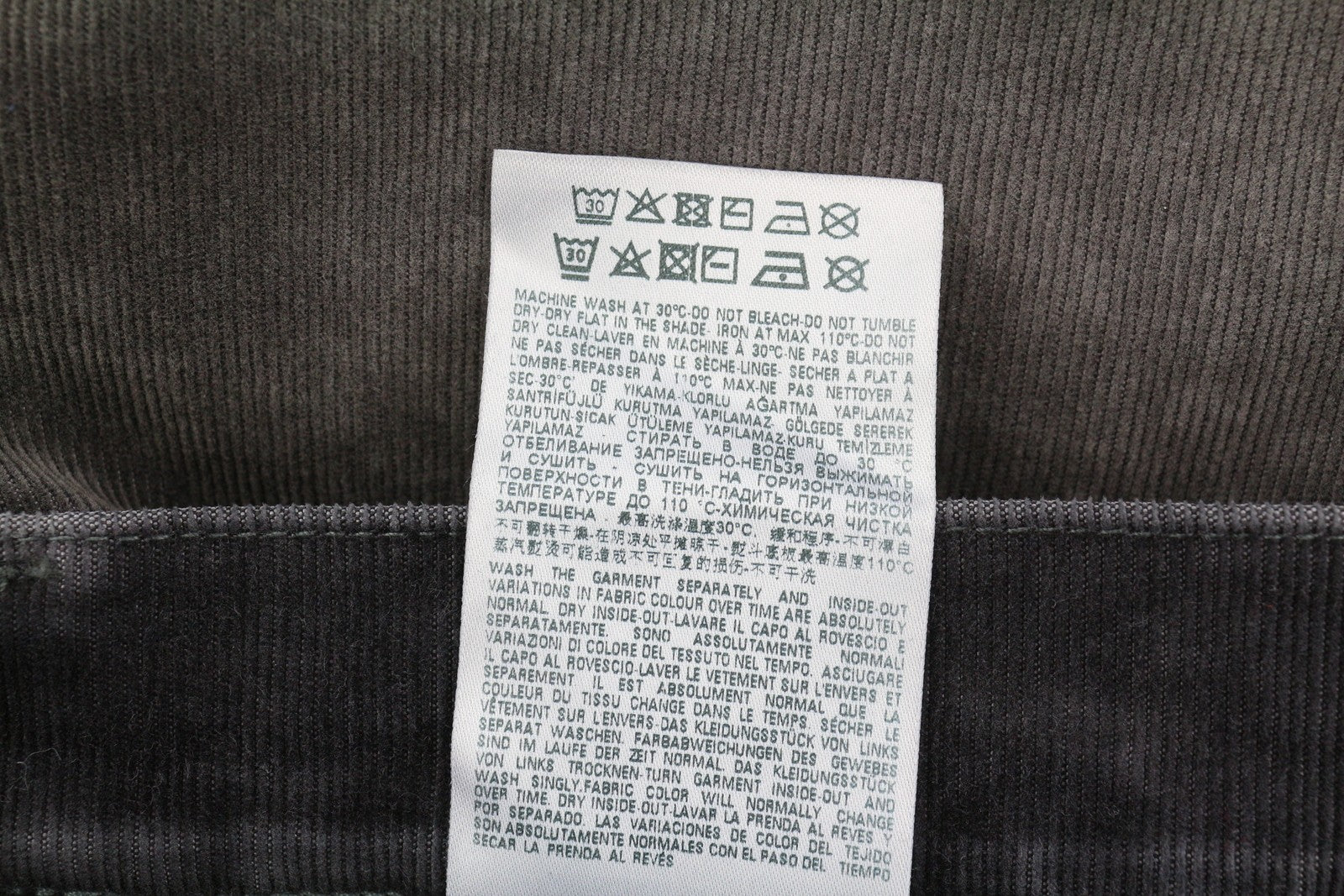 DIESEL D-Macs 069XQ Men Trousers W30/L30 Grey Faded Stretch Straight Corduroy