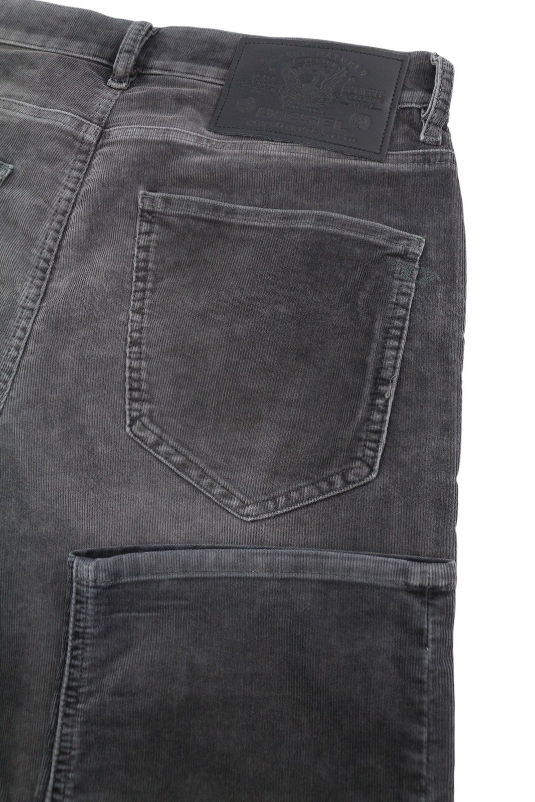 DIESEL D-Macs 069XQ Men Trousers W30/L30 Grey Faded Stretch Straight Corduroy