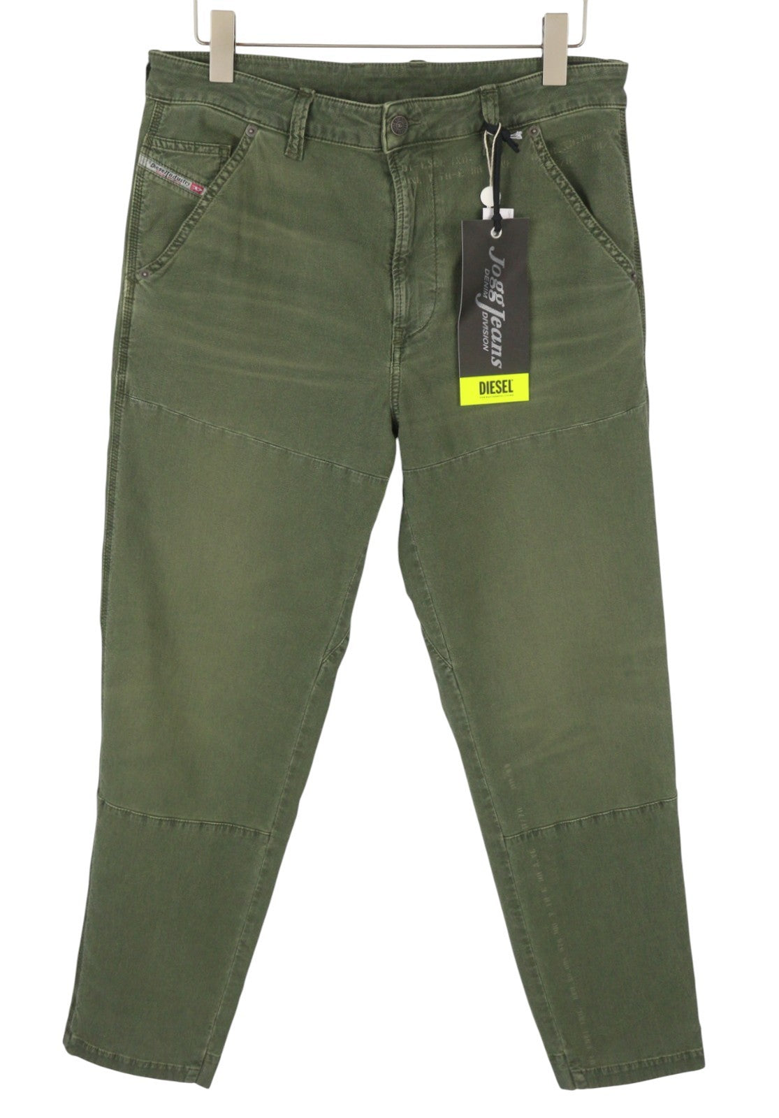 DIESEL D-Azerr Jogg 069WH Men Jeans W32 Green Faded Stretch Straight Zip Fly