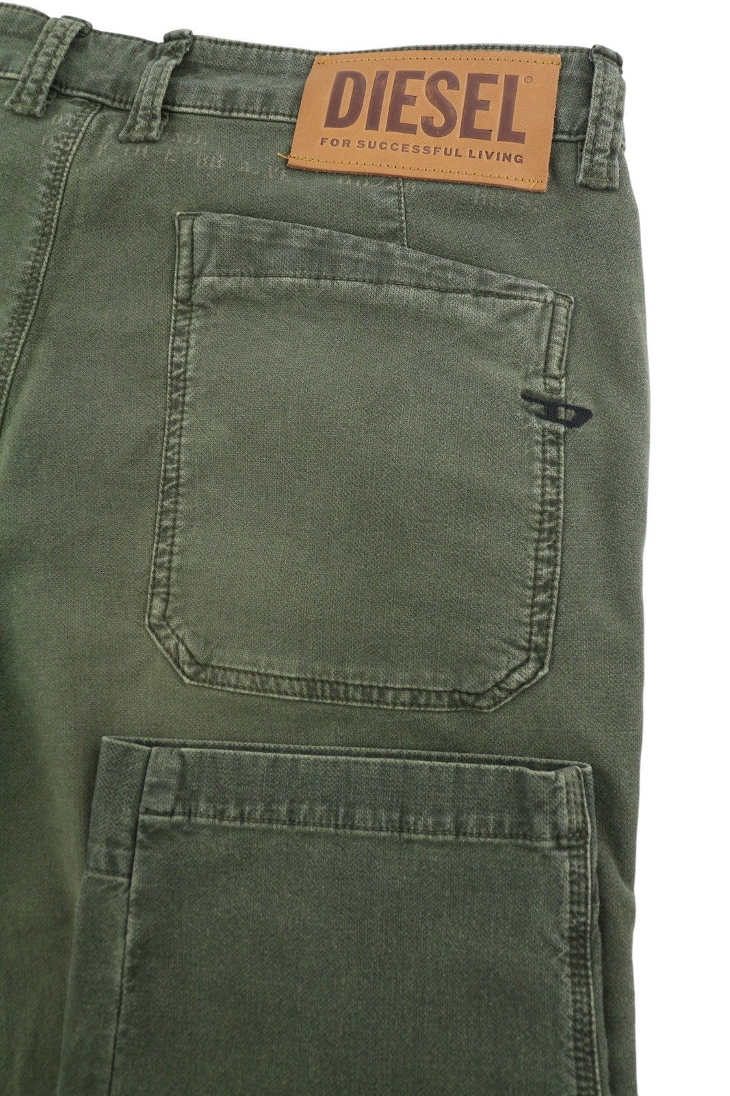 DIESEL D-Azerr Jogg 069WH Men Jeans W32 Green Faded Stretch Straight Zip Fly