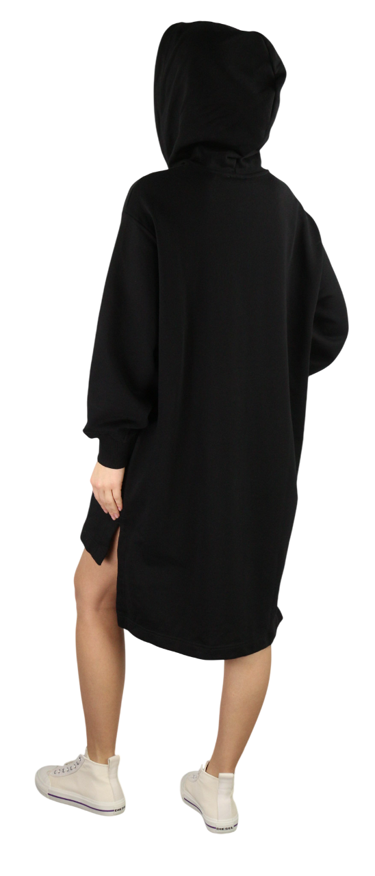 DIESEL D-Ilse-TR Women's Dress S Black Long Sleeve Hood Asymmetric RRP160