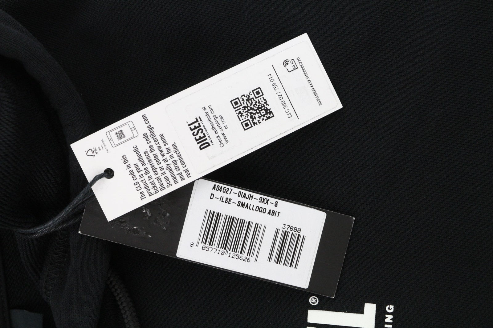 DIESEL D-Ilse-TR Women's Dress S Black Long Sleeve Hood Asymmetric RRP160