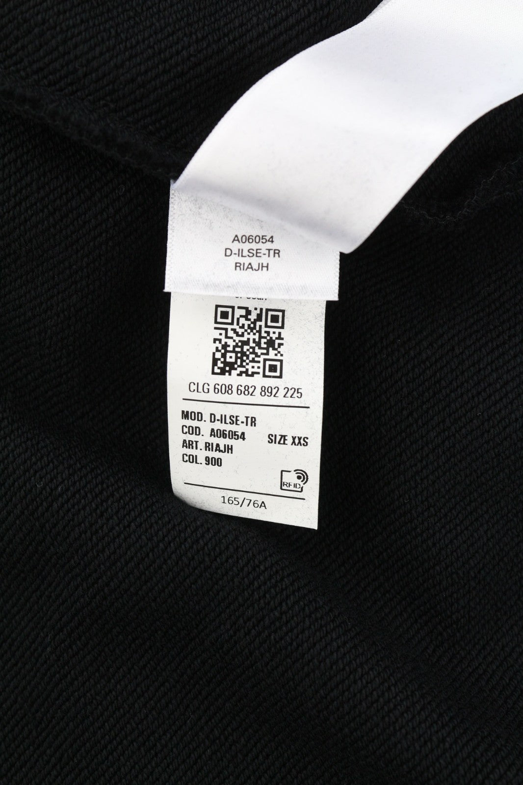 DIESEL D-Ilse-TR Women's Dress 2XS Black Hooded Long Sleeve Logo RRP160