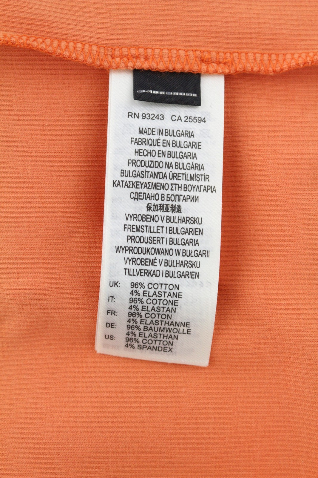 DIESEL T-Ballet-D Women T-Shirt M Orange Stretch Long Sleeve Round Neck RRP100