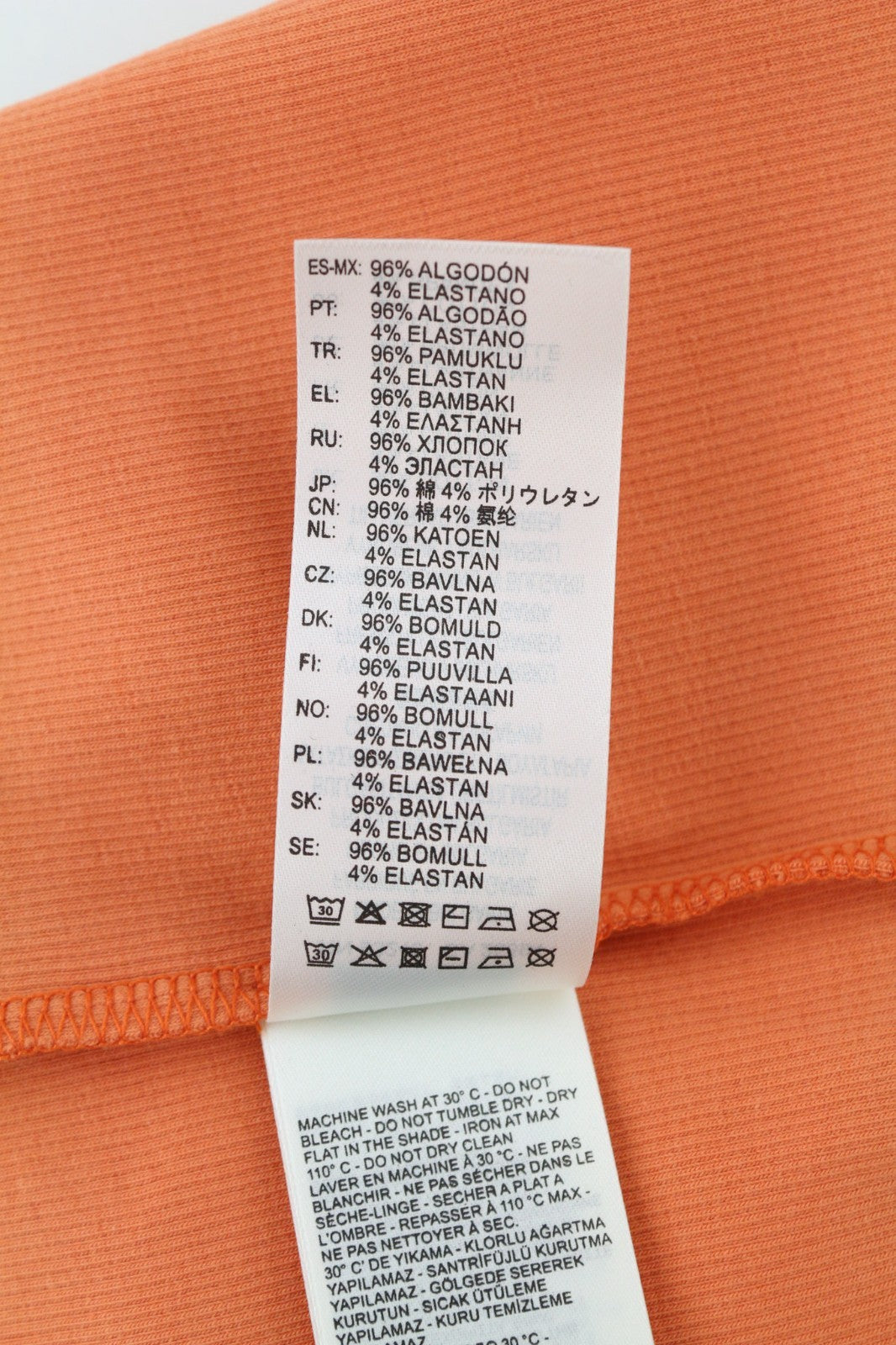 DIESEL T-Ballet-D Women T-Shirt M Orange Stretch Long Sleeve Round Neck RRP100