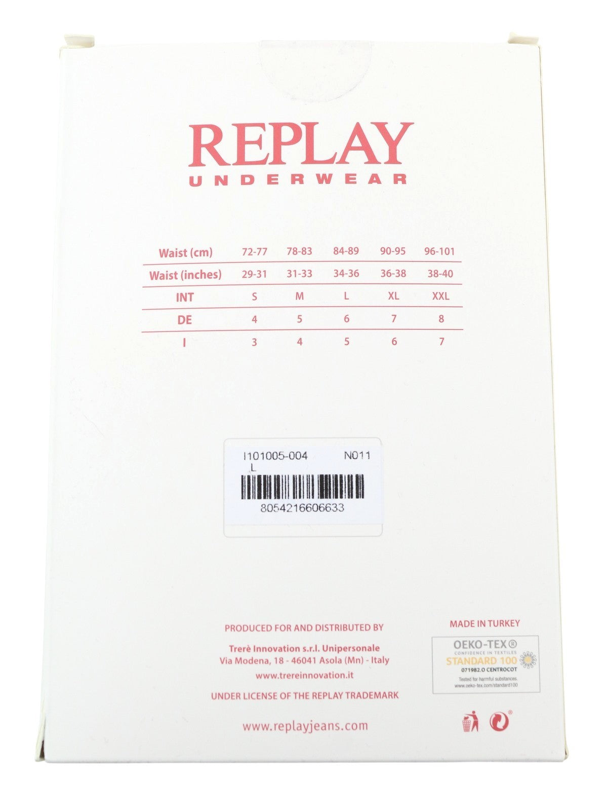 REPLAY Men Underwear L Black Elastic Waist Cotton Blend Stretch Trunks 2 Pack