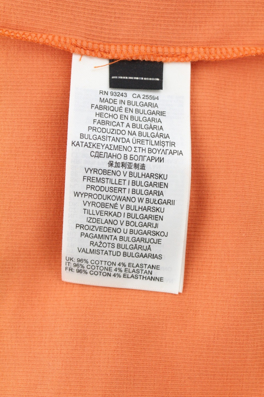 DIESEL T-Ballet-D Women's T-Shirt M Orange Soft Stretch Long Sleeve Crew Logo