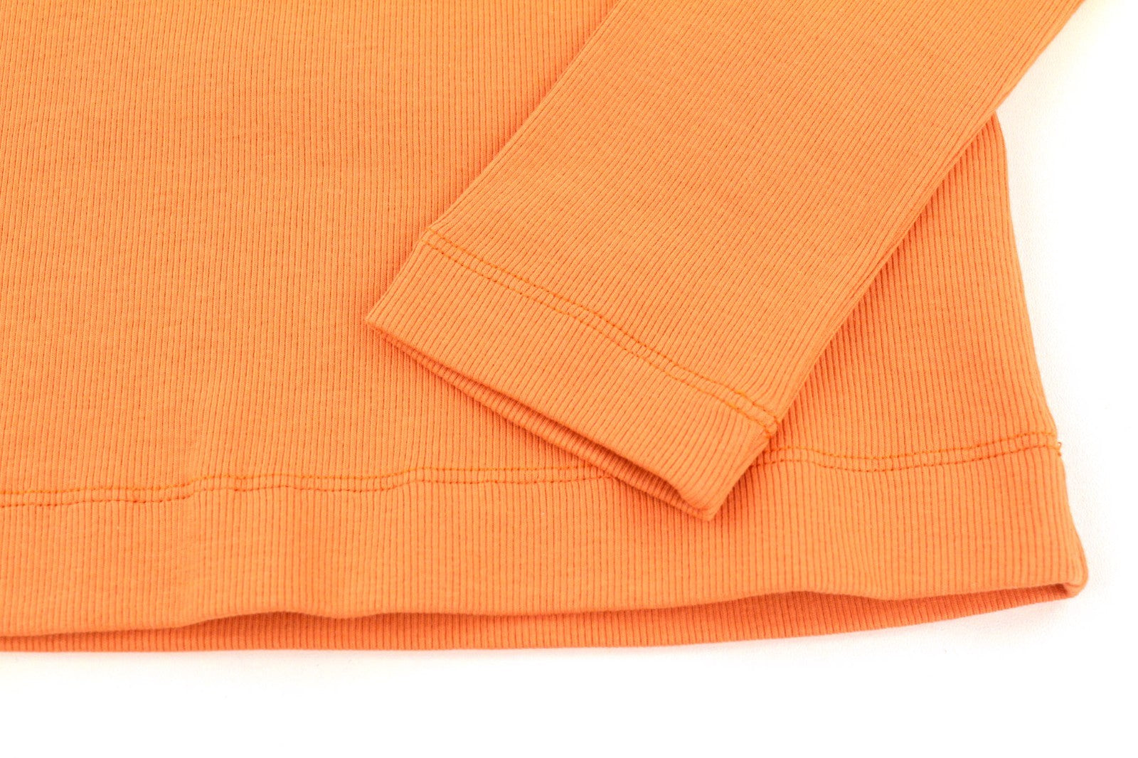 DIESEL T-Ballet-D Women's T-Shirt M Orange Soft Stretch Long Sleeve Crew Logo